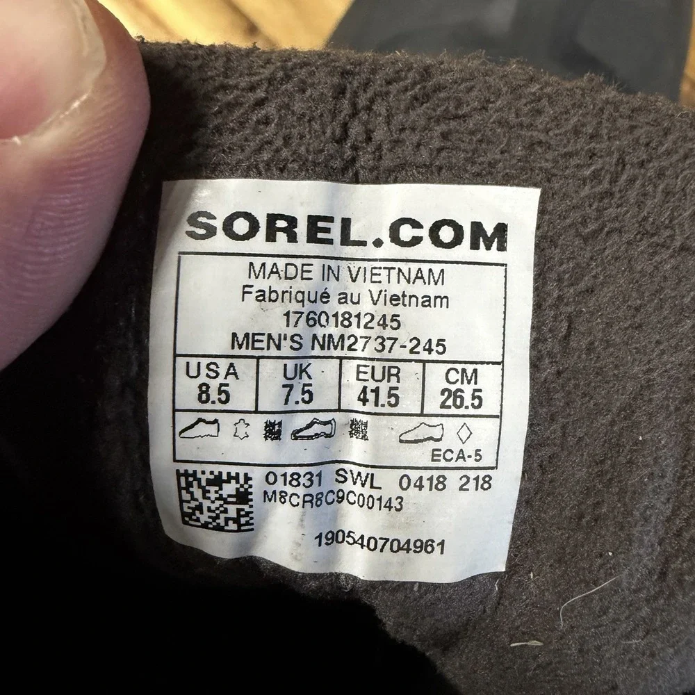 Sorel Buxton Lace Men's Size 8.5 Winter Boots Waterproof Insulated New with Box